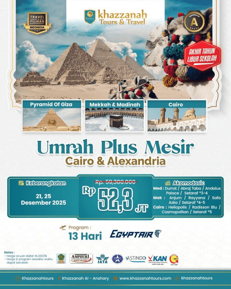 Umroh PLUS Mesir Cairo & Alexandria